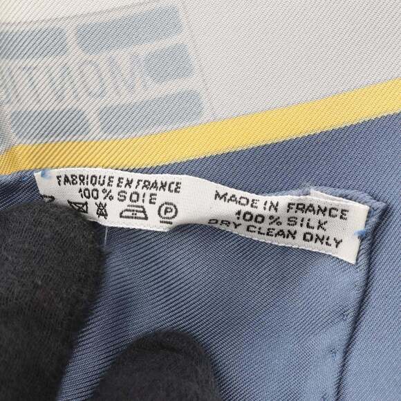 HERMES Blue Silk Scarf - Picture 3 of 7